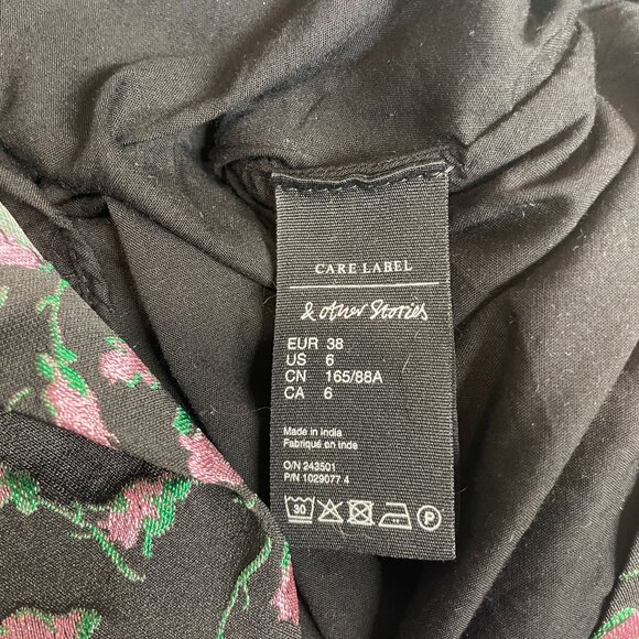 & Other Stories Embroidered Jacquard Mini Dress with Contrasting Cotton Sleeves - Picture 11 of 12